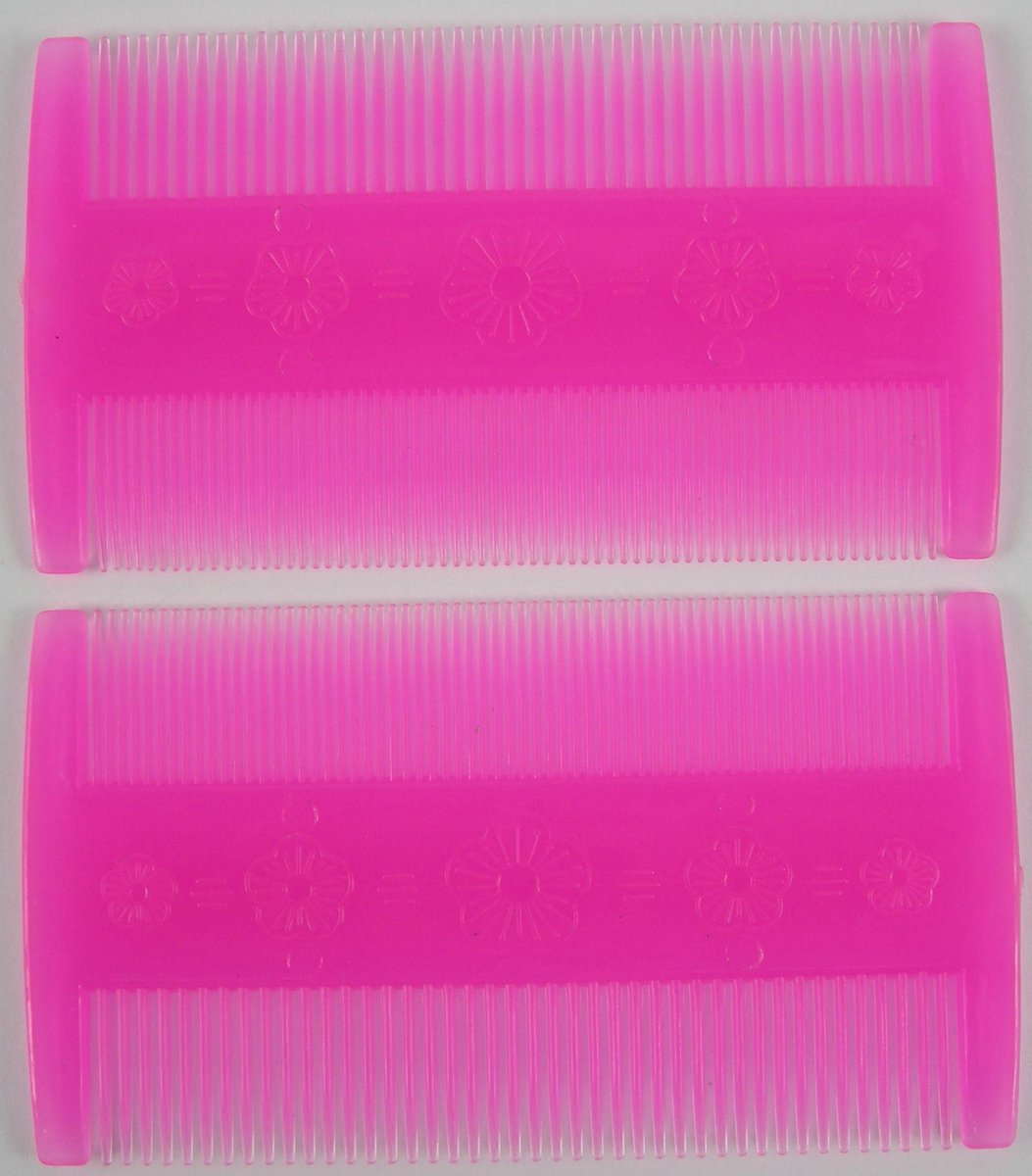 Luizenkam per 2 stuks roze.