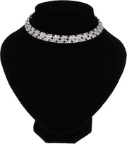 Collier zilver met strass steentjes