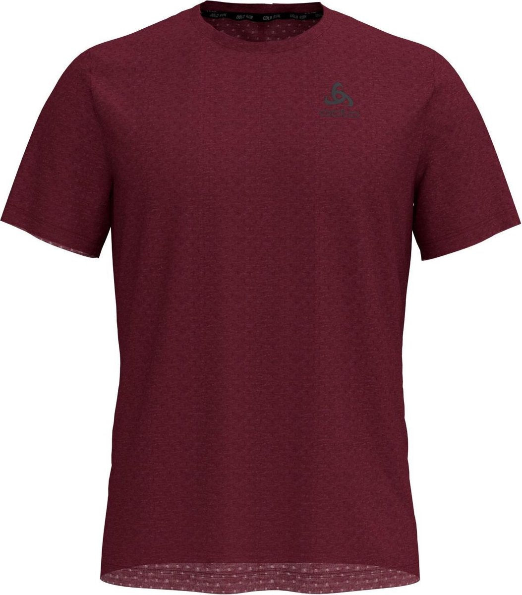 Odlo Bl Top Crew Neck S/S Millennium Linencool Heren Sportshirt - Zinfandel Melange - Maat XL