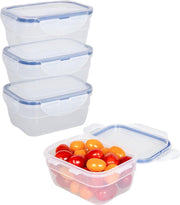 Lock&Lock Stapelbare Vershoudbakjes | Bewaardozen voedsel | Snackdoosjes - Set van 4 stuks - 550 ml - Transparant