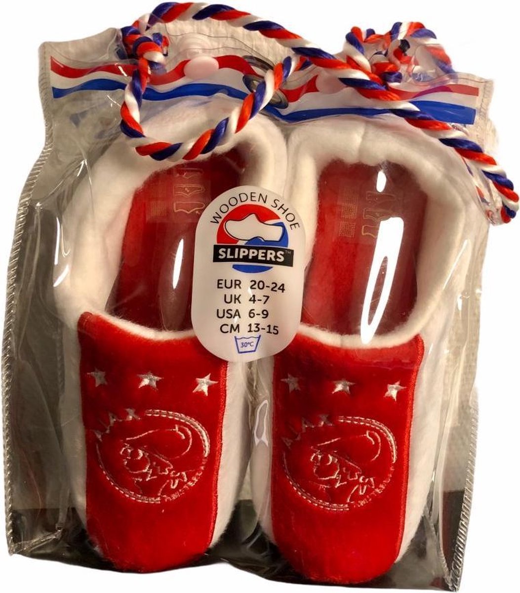 Ajax - Klompsloffen - Slippers - Maat 20-24 - In cadeauverpakking met gekleurd lint