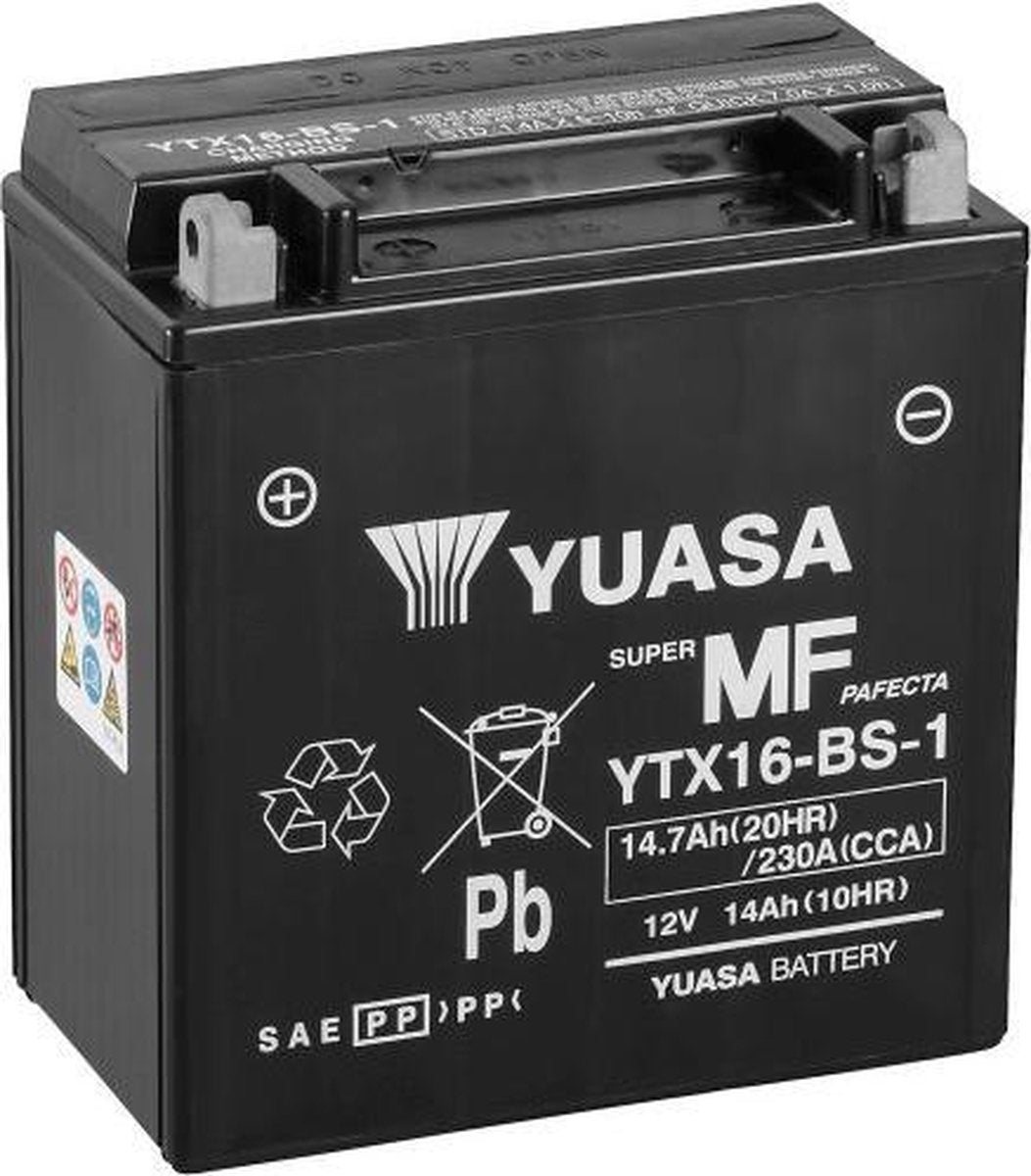 Yuasa Ytx16-Bs-1 Accu Agm 12V 14Ah 150X87X161X161