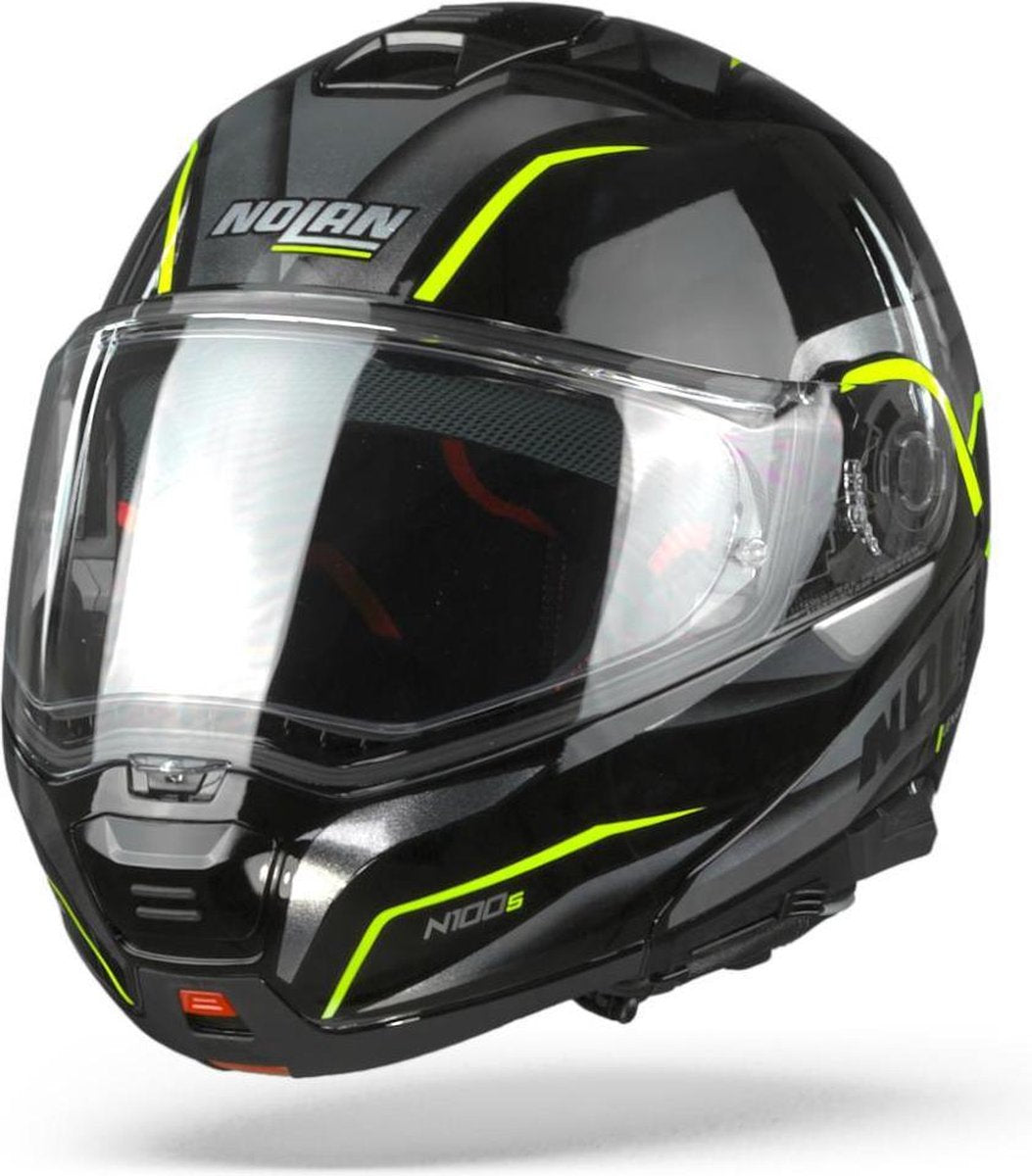 Nolan N100-5 Balteus 43 Glossy Black Yellow Modular Helmet 2XL