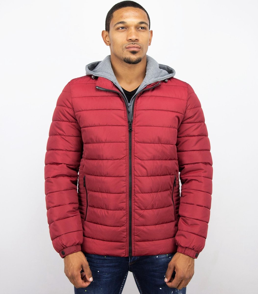 Enos Korte Jas Heren – Casual Jack – Rood - Maat: M