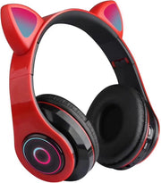 kinder koptelefoon kitty cat met led oortjes rood