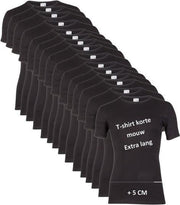 10-pack Extra lange heren T-shirts met ronde hals M3000 Zwart maat M