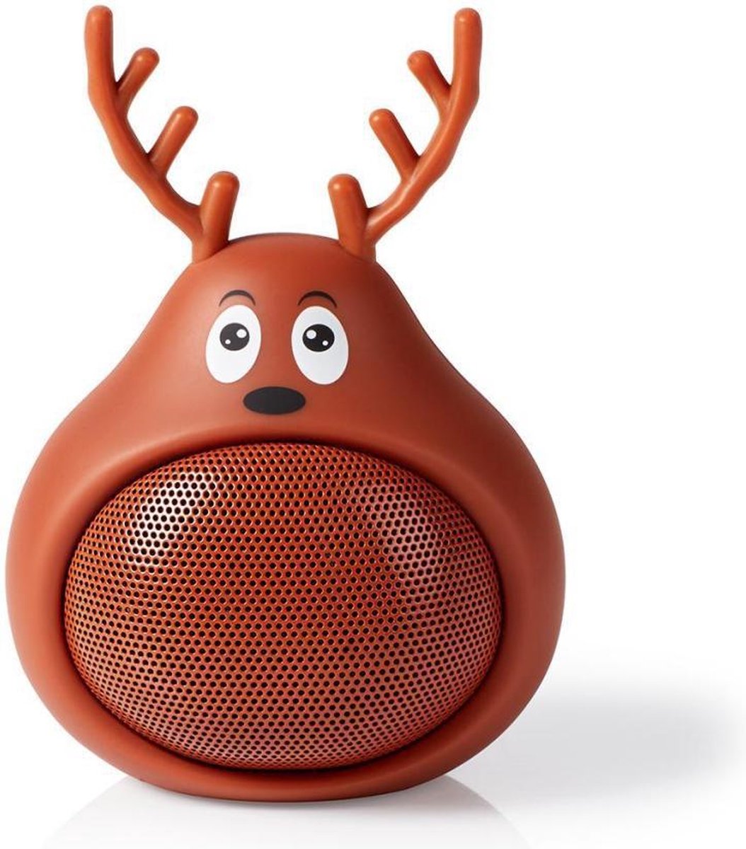 Bluetooth®-Speaker | Batterij speelduur: Tot 3 Uur | Handheld Ontwerp | 9 W | Mono | Ingebouwde microfoon | Koppelbaar | Animaticks Rudy Reindeer | Bruin