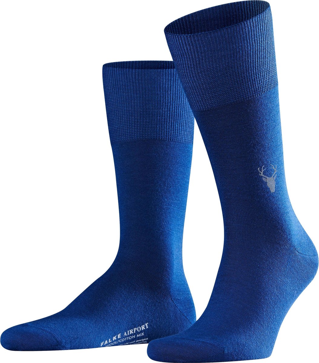 FALKE Airport Rendier Heren Sokken - Blauw - Maat 45-46