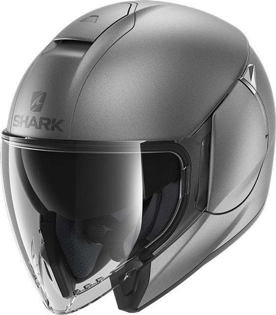 SHARK CITYCRUISER BLANK open Jethelm Motorhelm Mat Grijs Antraciet Zwart AMA maat M