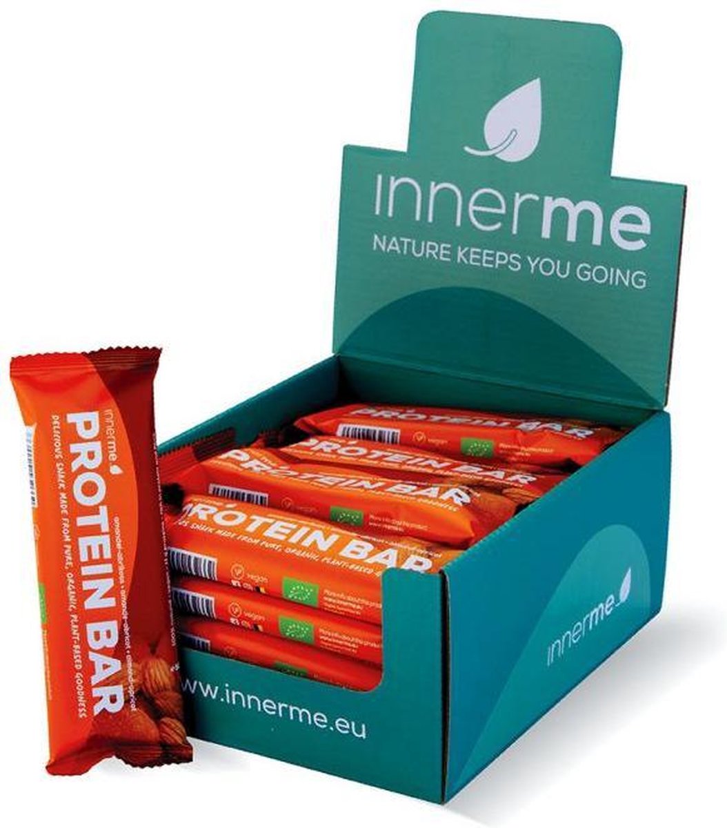 Innerme Protein Bar 'Amandel-Abrikoos' - biologische eiwitrepen - vegan protein - 20 proteine repen 50g