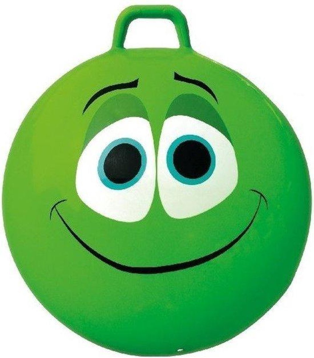 Skippybal smiley voor kinderen 65 cm groen