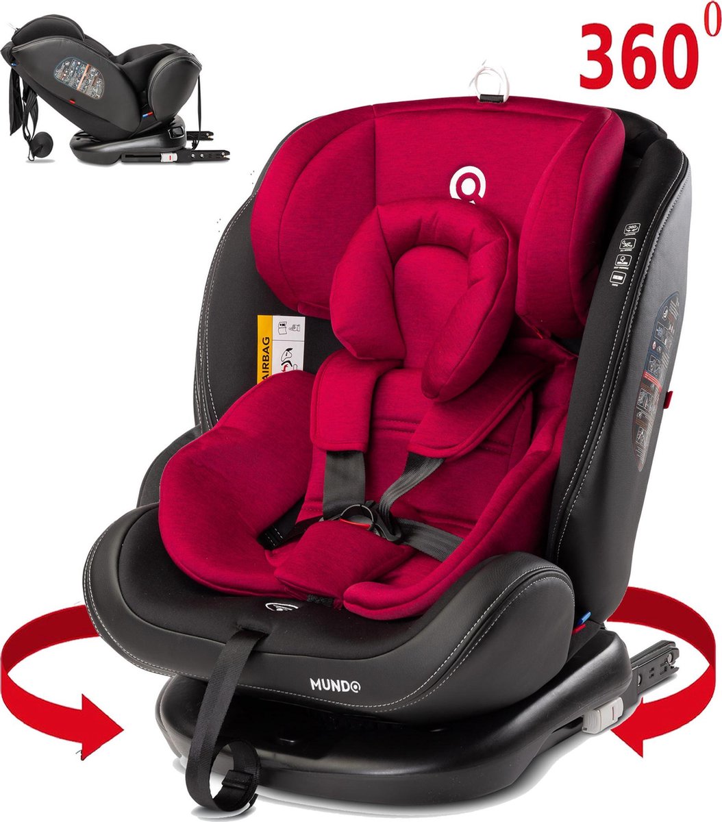 Mundo Rotario isofix Autostoel omkeerbaar groep 0+1+2+3 (tot 12 jaar) RED