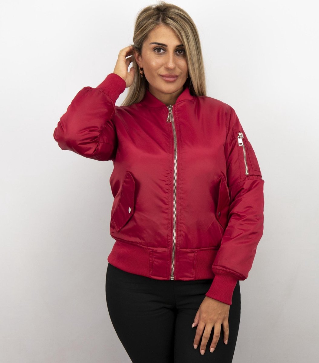 MATOGLA Bomberjack Dames - BomberJas - Bomber Jacket - Rood - Maat: S