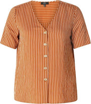 YEST Kaylen Blouse - Spicy Brown/Sandy Wh - maat 38