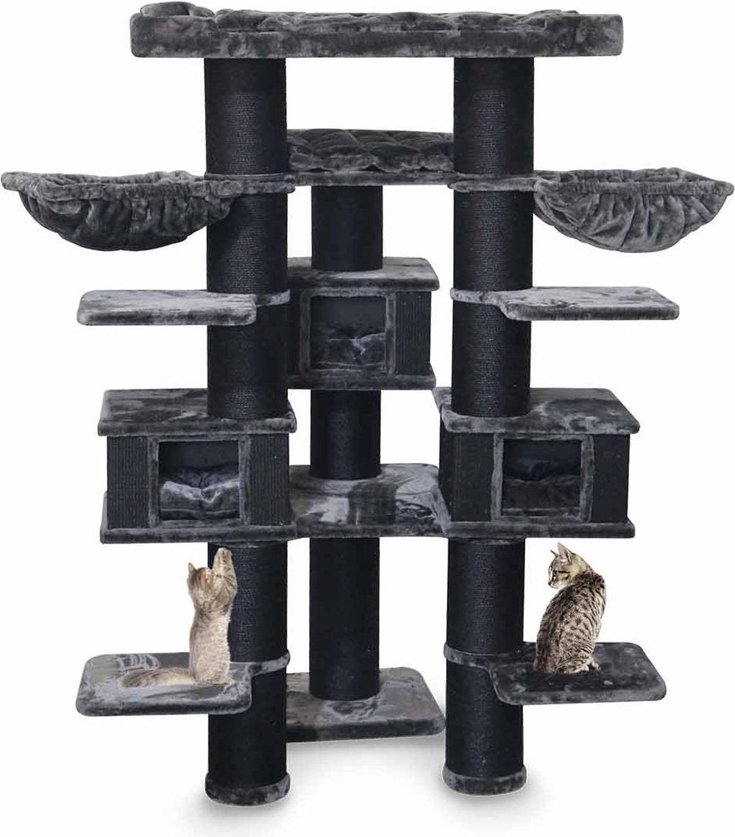 Petrebels Savannah 200 krabpaal - Pepper - 200 cm hoog - zware kwaliteit