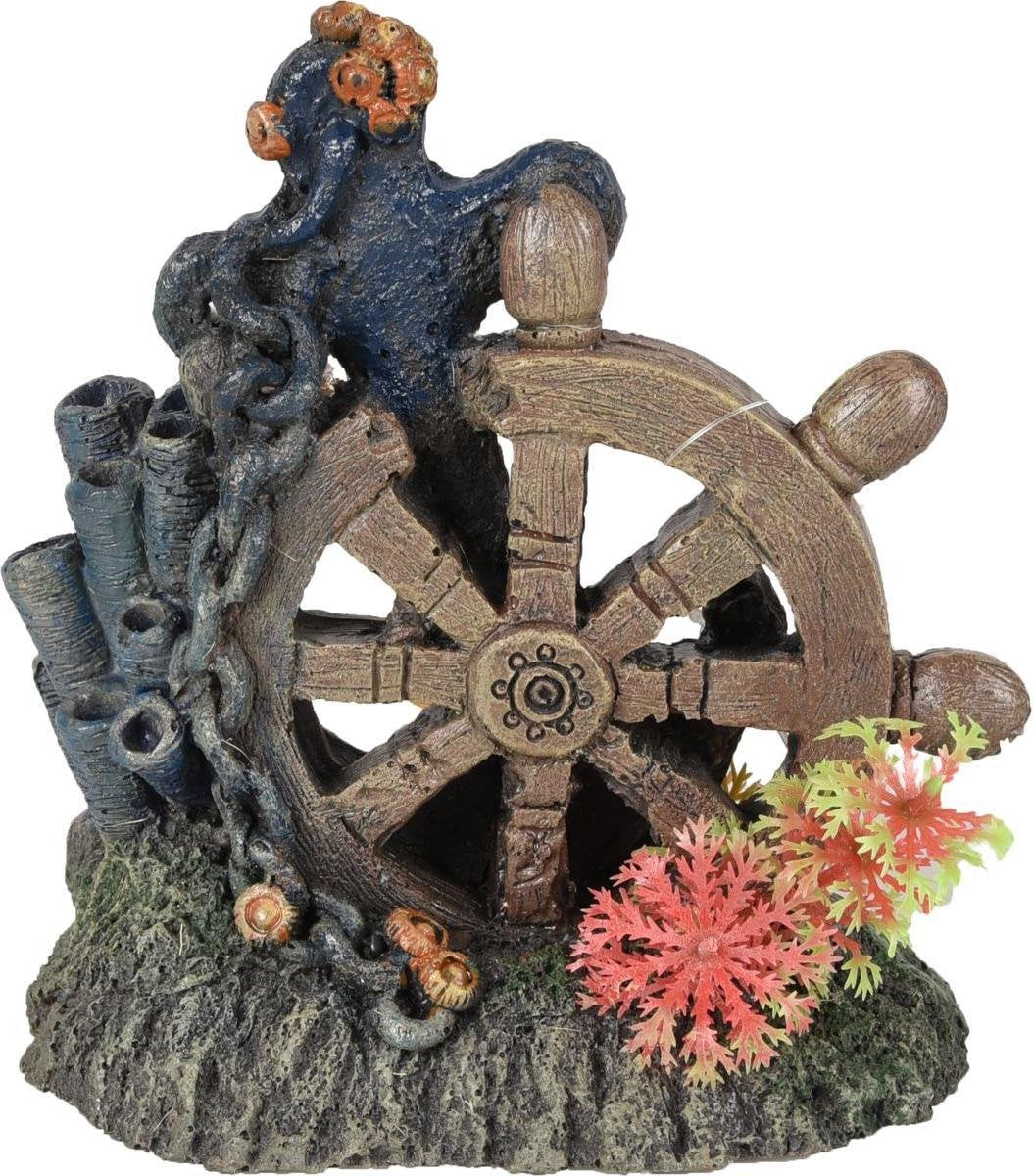 Aquarium decoratie Roer met Anker - 14 x 8 x 14 cm