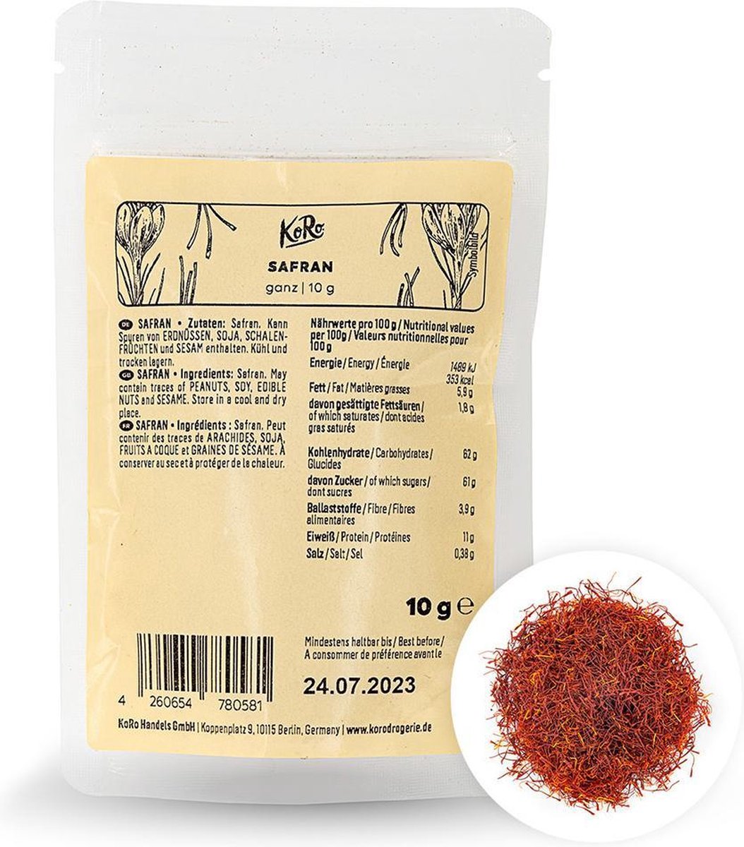 KoRo | Saffraan heel | 10 g
