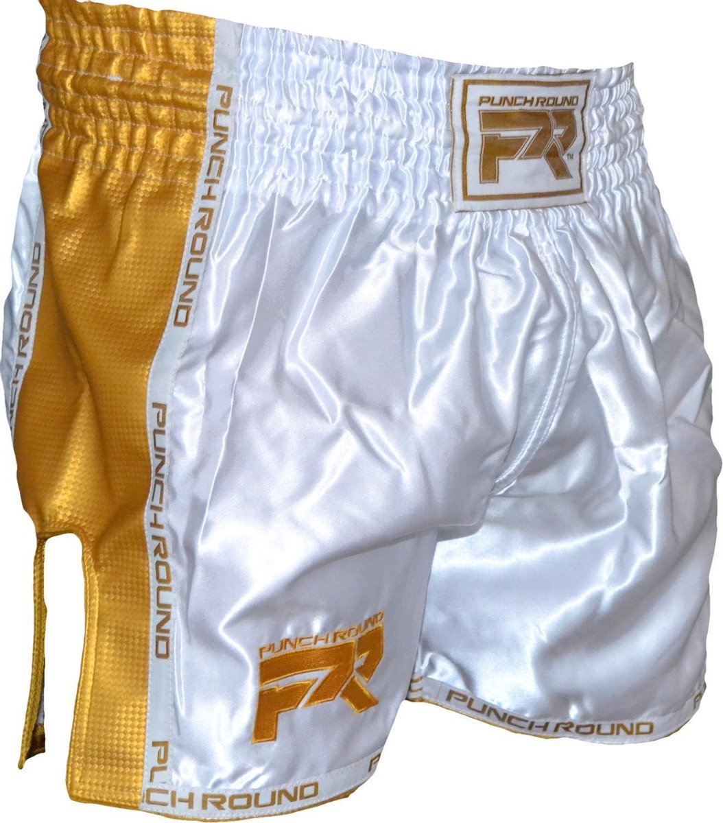 Punch Round™ Kickboks Broekje Carbon Wit Goud M = Jeans Maat 32