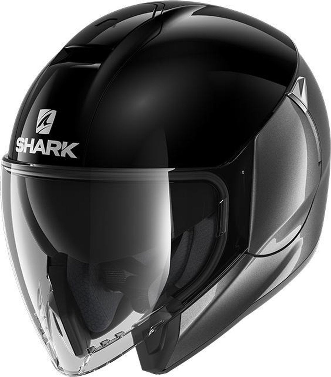 SHARK CITYCRUISER DUAL BLANK open Jethelm Motorhelm Grijs Antraciet Zwart AKA maat M