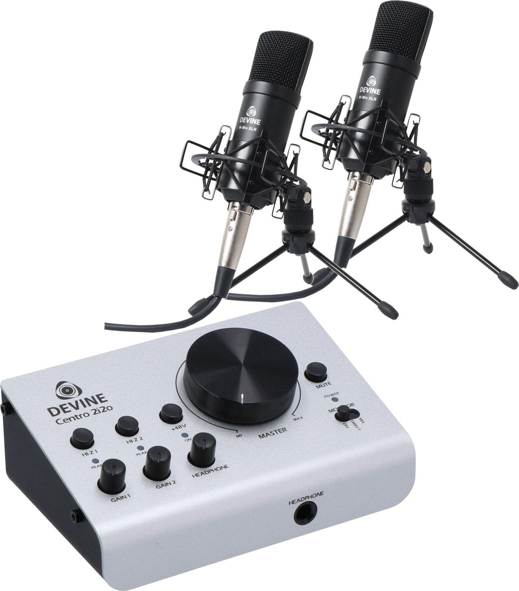Deze bundel rondom de Devine Centro 2i2o audio interface geeft je een goede zet in de juiste richting. Neem al je ideeën op met de twee prachtige XLR-microfoons. Een kabel wordt meegeleverd