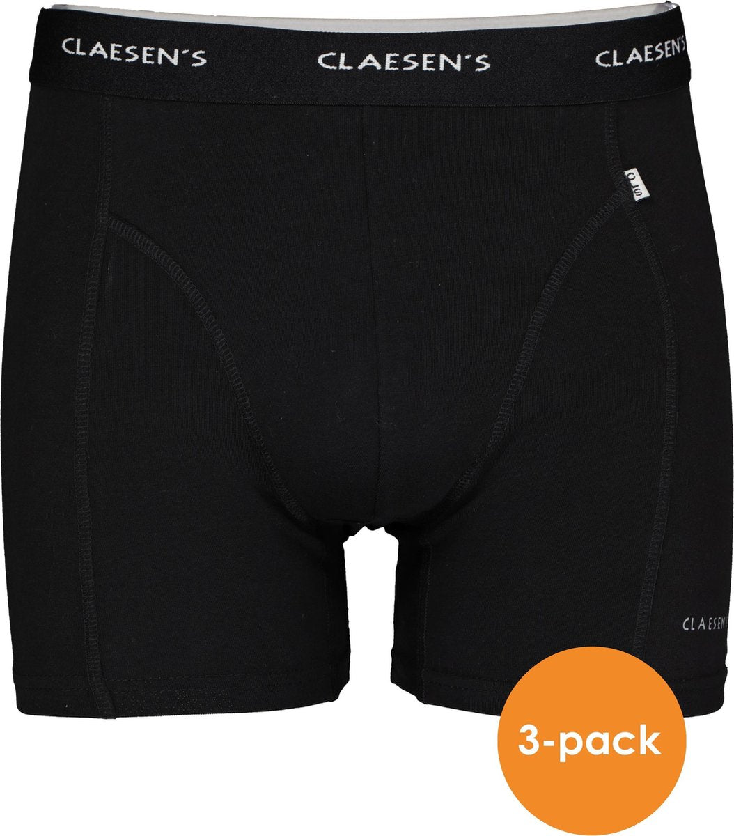 Claesen's Basics boxers (3-pack) - heren boxers lang - zwart -  Maat: M