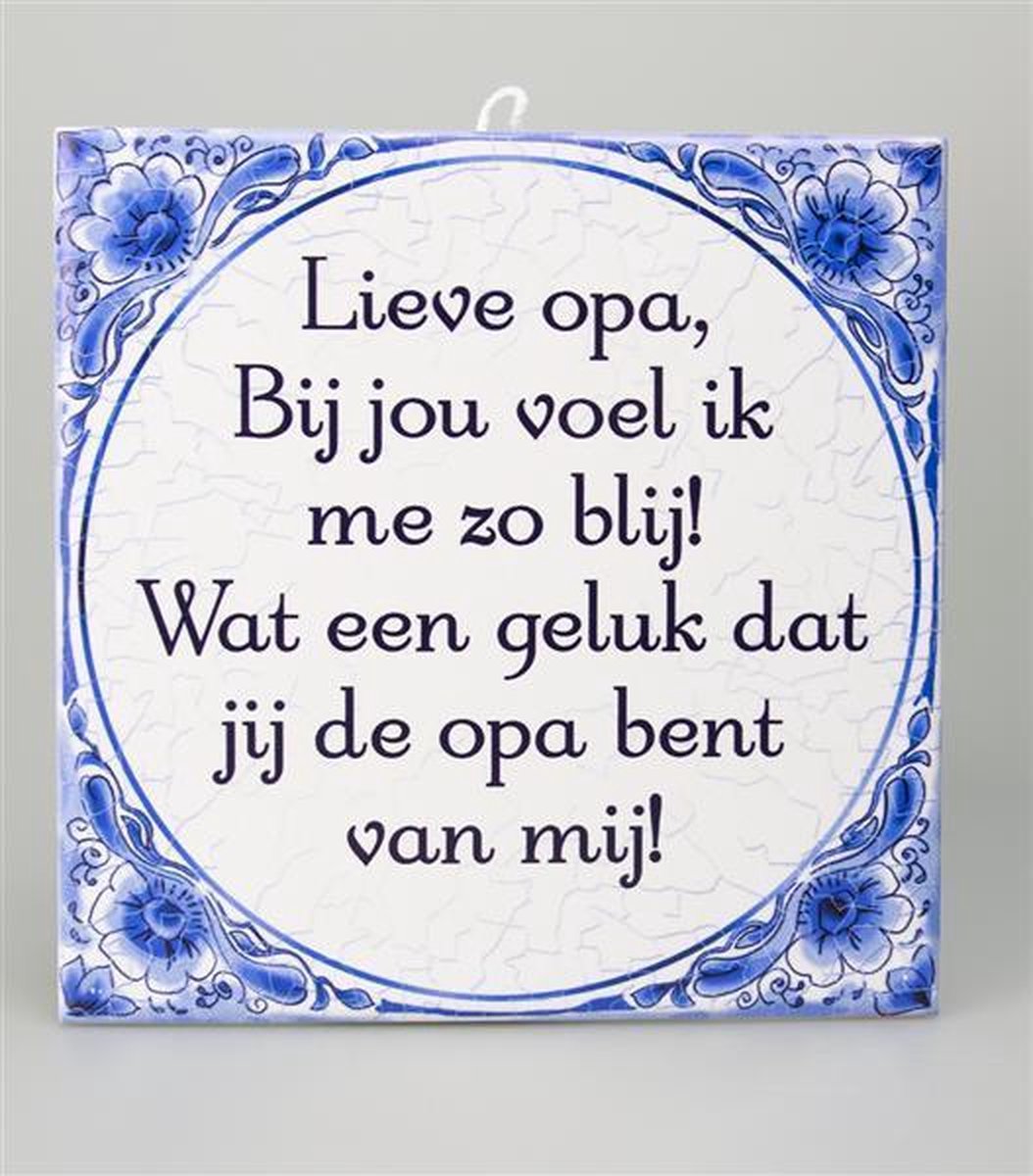 Benza - Delfts Blauwe Spreukentegel -Erelid in de club van nu al 70 oldtimers