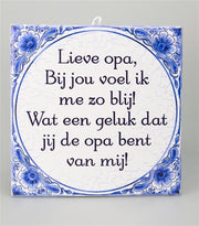 Benza - Delfts Blauwe Spreukentegel -Erelid in de club van nu al 70 oldtimers
