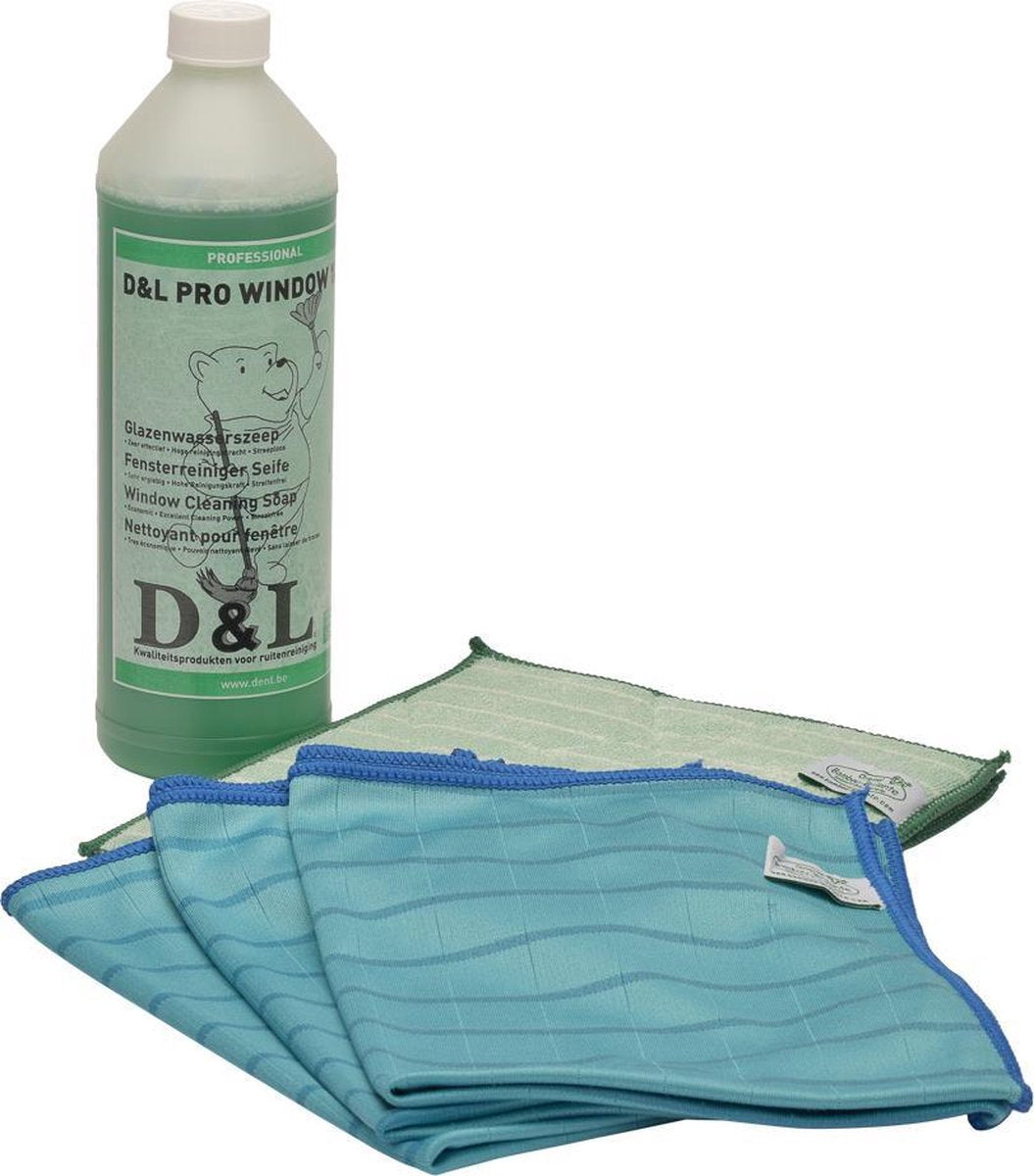 Bamboe Glasdoeken Microvezel  Promo  Doek Set - Blauw