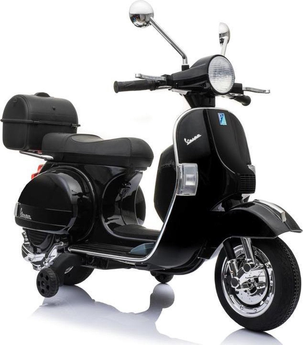 Vespa PX 150 zwart electrische kinderscooter
