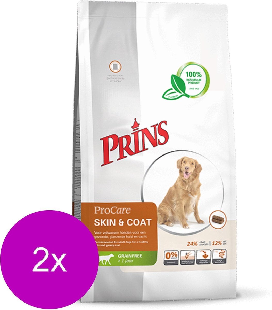Prins Procare Skin & Coat - Hondenvoer - 2 x 3 kg Graanvrij