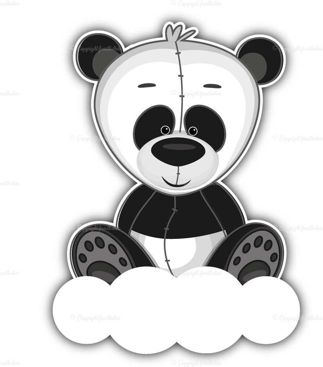 geboortebord panda op wolk 60 cm