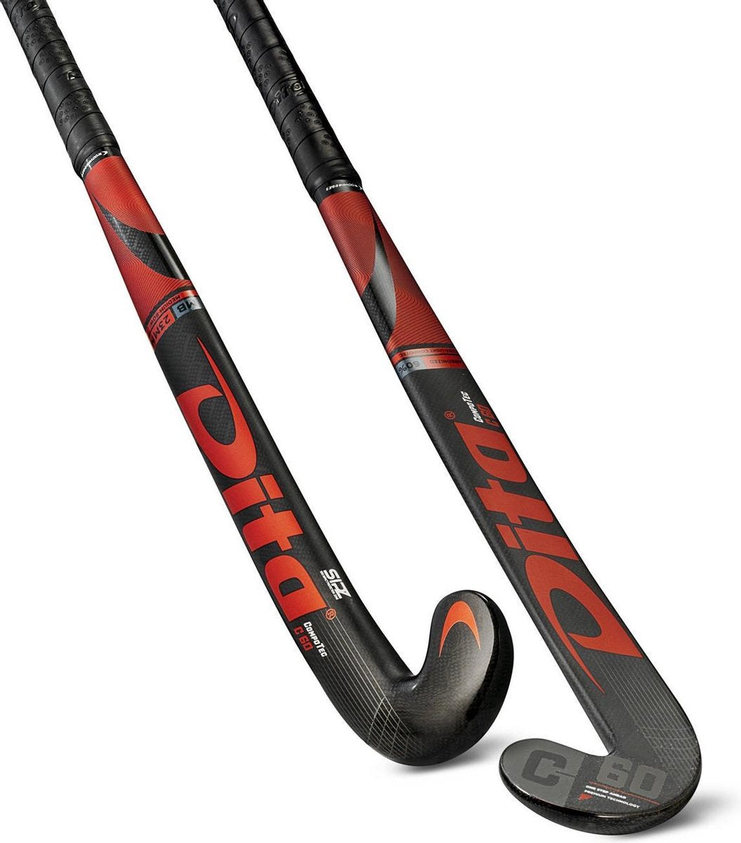 Dita Compotec C60 Exclusive M-Bow - Bordeaux rood/zwart - Hockey - Hockeysticks - Sticks Senior Kunst Veld