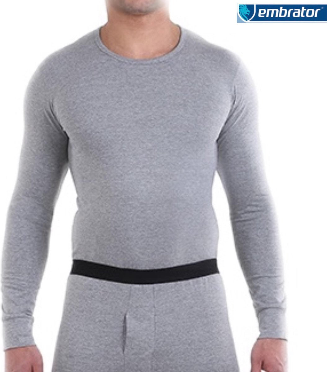 Embrator mannen Thermo Longsleeve licht grijs gemêleerd maat XL