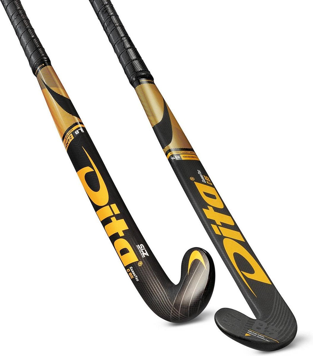 Dita Carbotec C85 L-Bow Hockeystick - 36.5 Inch - Zwart/Goud
