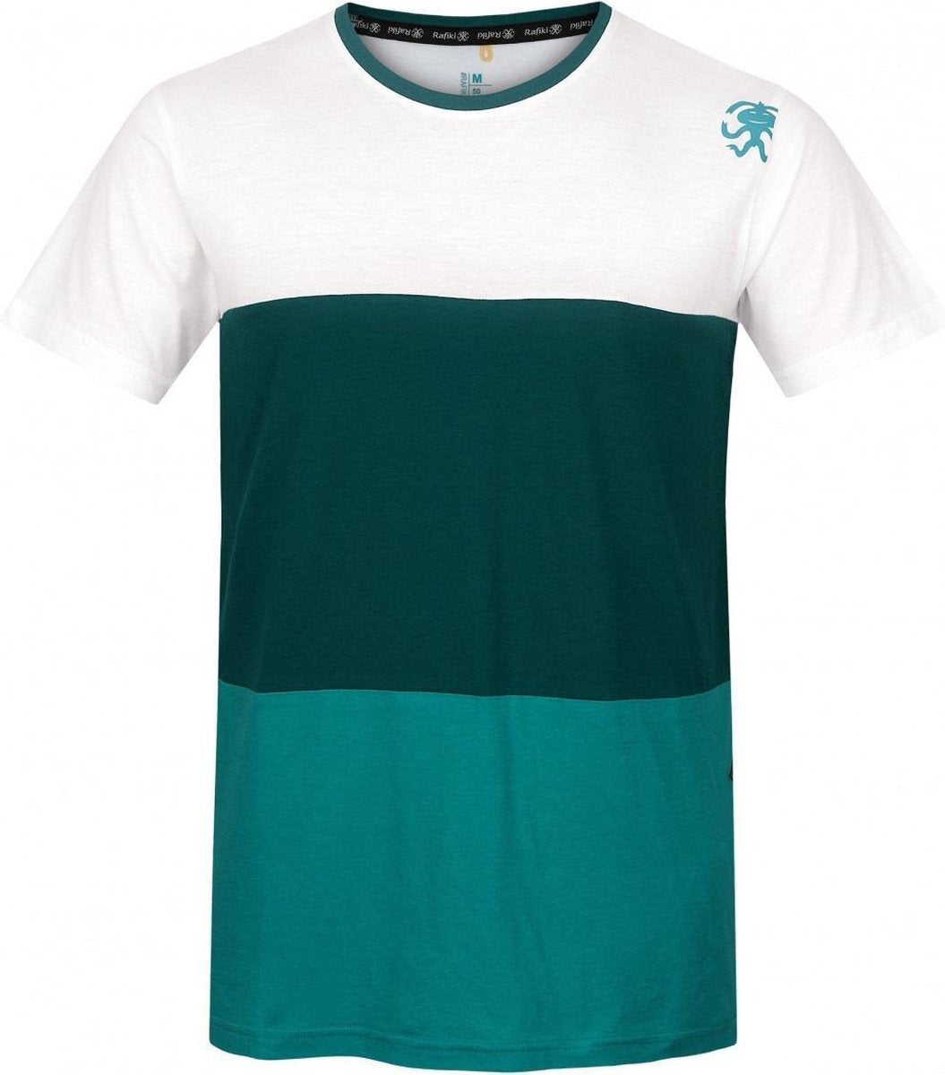 Rafiki T-shirt Leonidio Heren Katoen Groen/wit Maat M