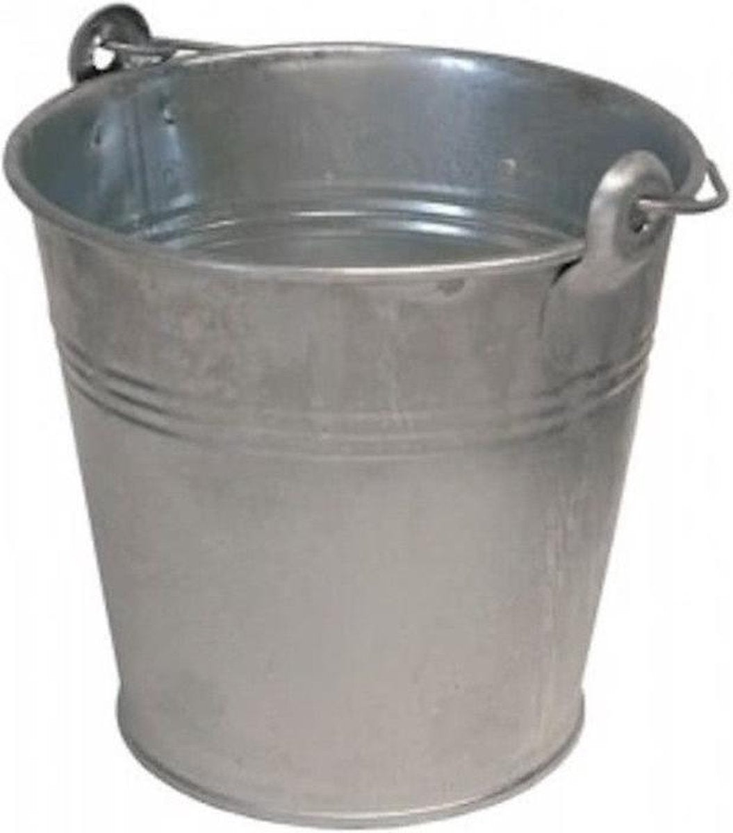 Emmer / teil van zink met handvat - 12 liter - metaal
