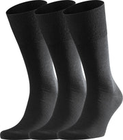 FALKE Airport Heren Sokken - 3-pack - Zwart - Maat 43-44
