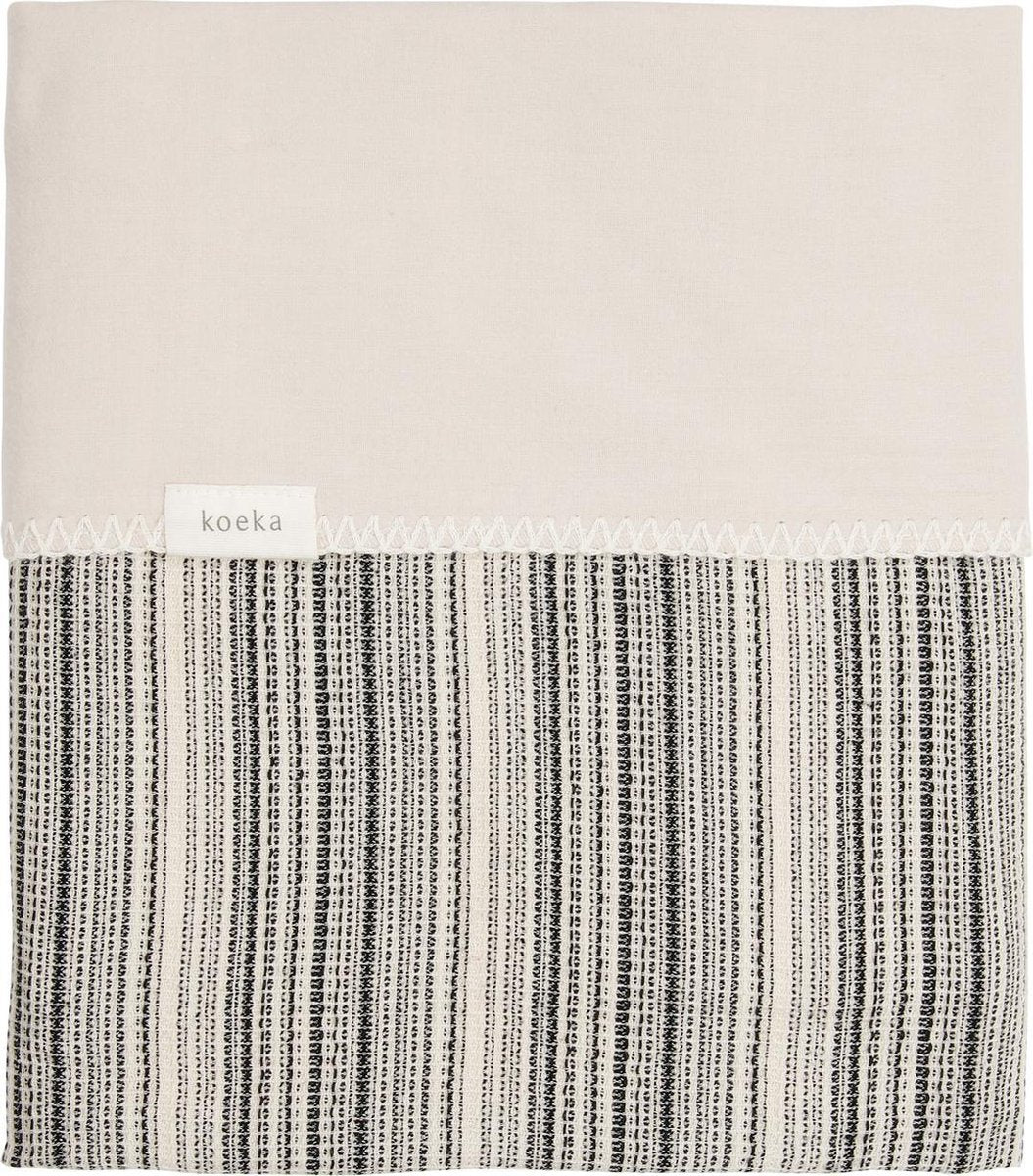 Koeka Wiegdeken Maui flanel - black bird/soft sand 75x100cm