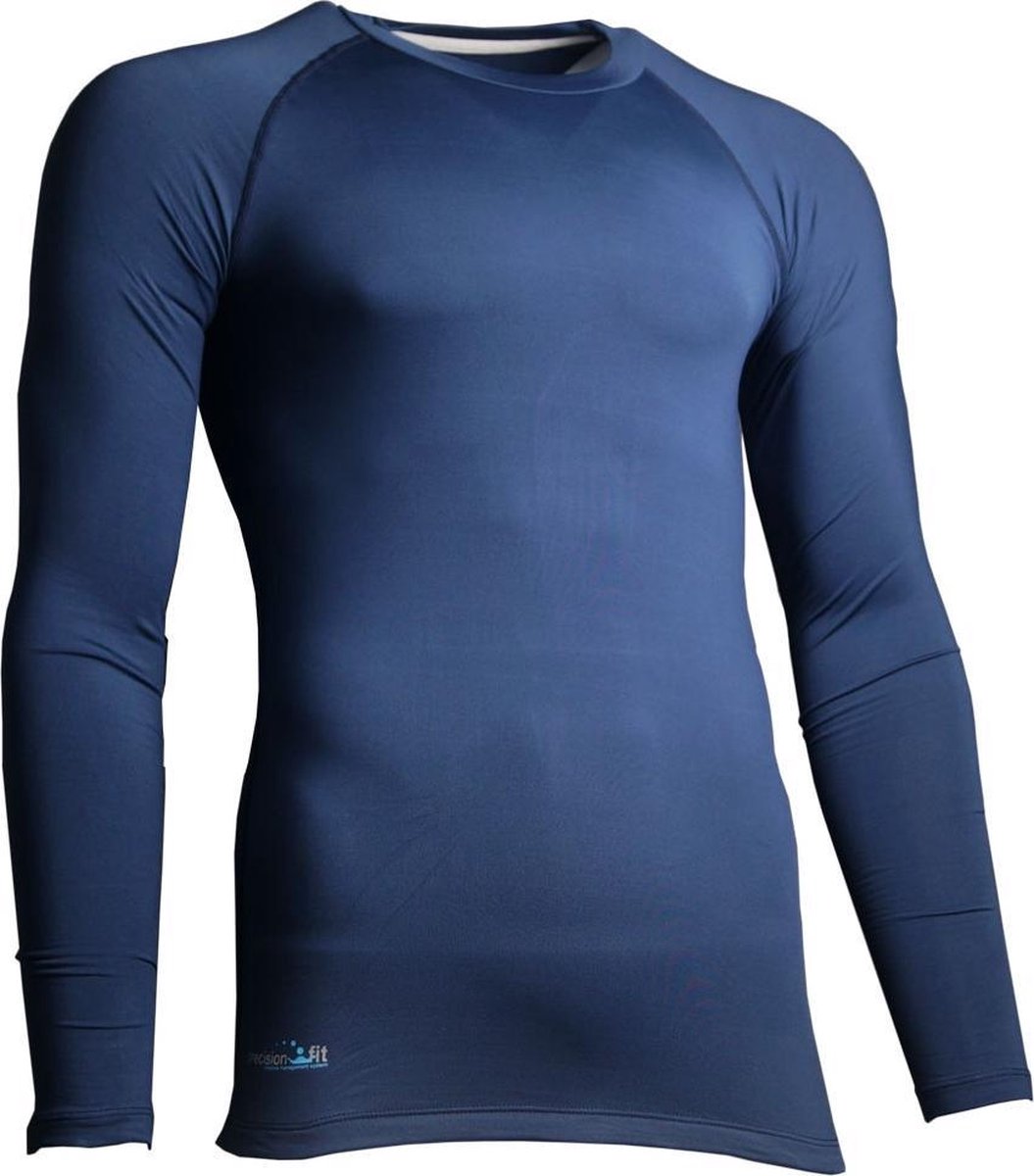 Precision Training Thermoshirt Basislaag Polyester Marineblauw Maat Xs