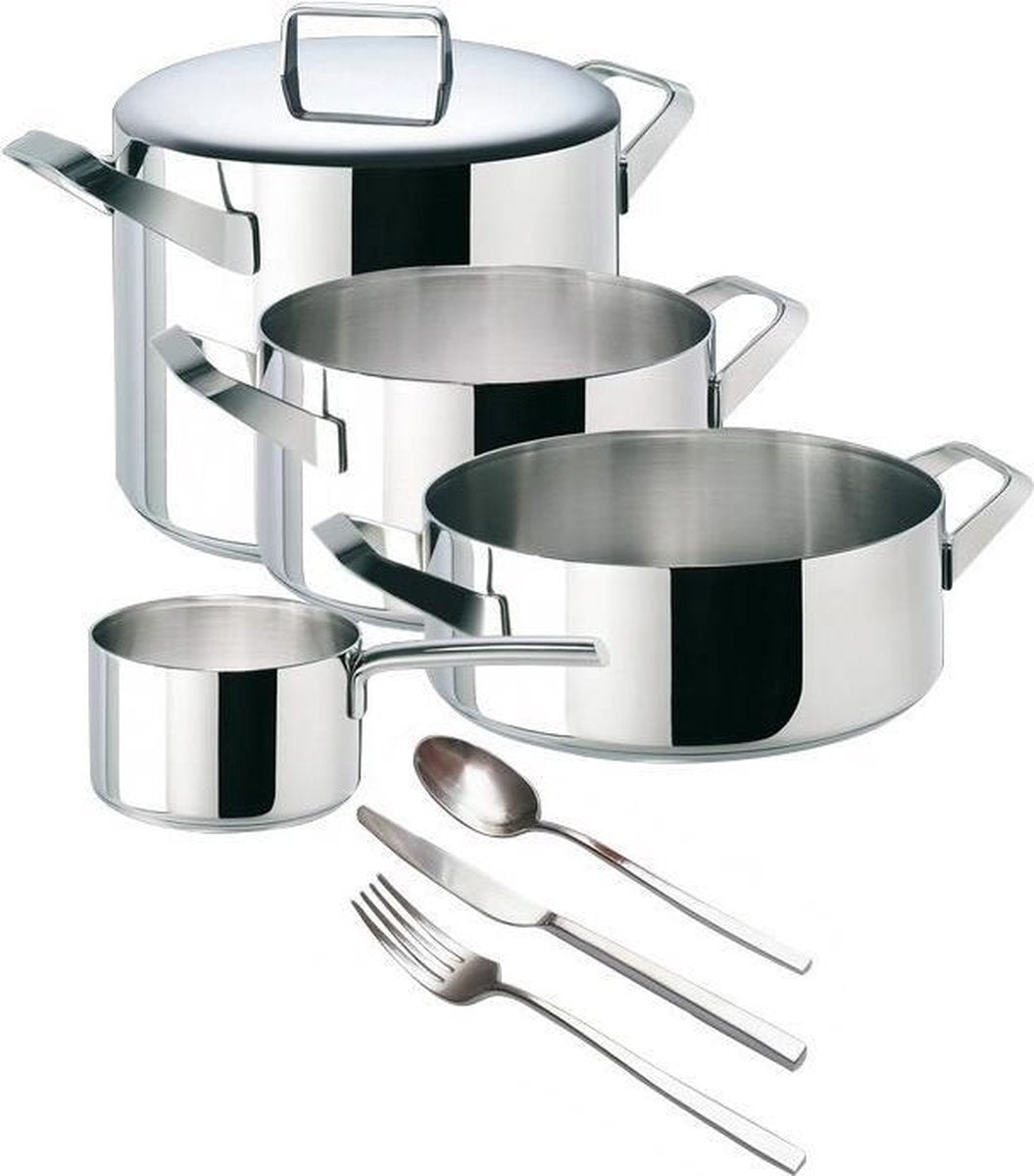 Sambonet Pannenset - Aluminium - Inclusief Bestekcassette - Set van 4 Stuks