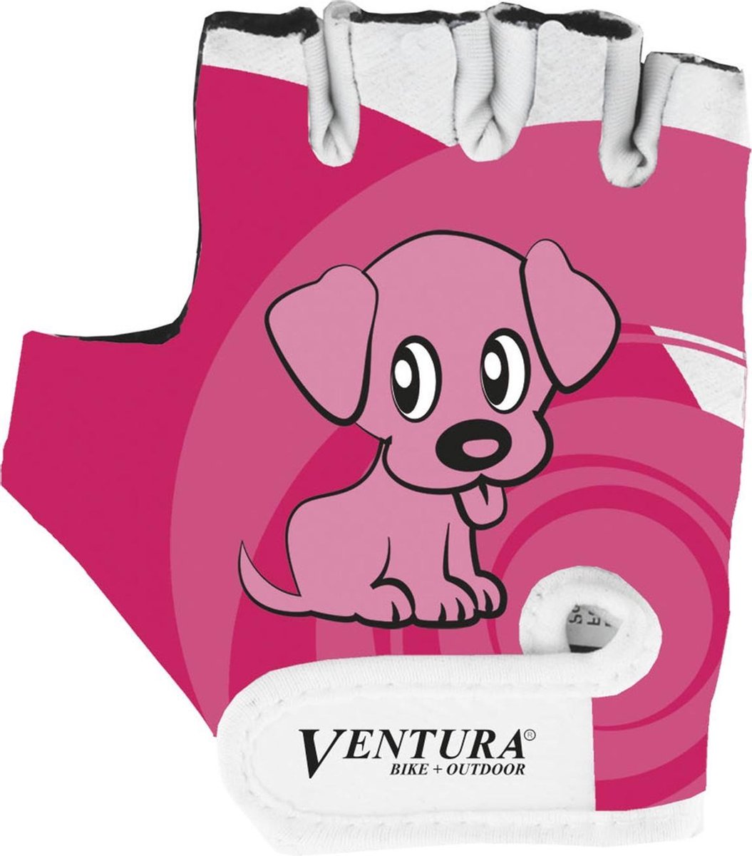Ventura Fietshandschoenen Hond Polyester Roze/wit Maat Xs