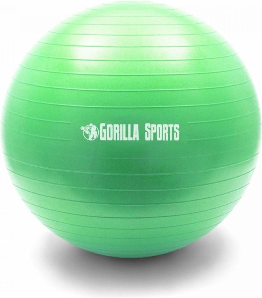 Gorilla Sports Gymbal - Fitnessbal - 55 cm - Belastbaar tot 500 kg - Groen