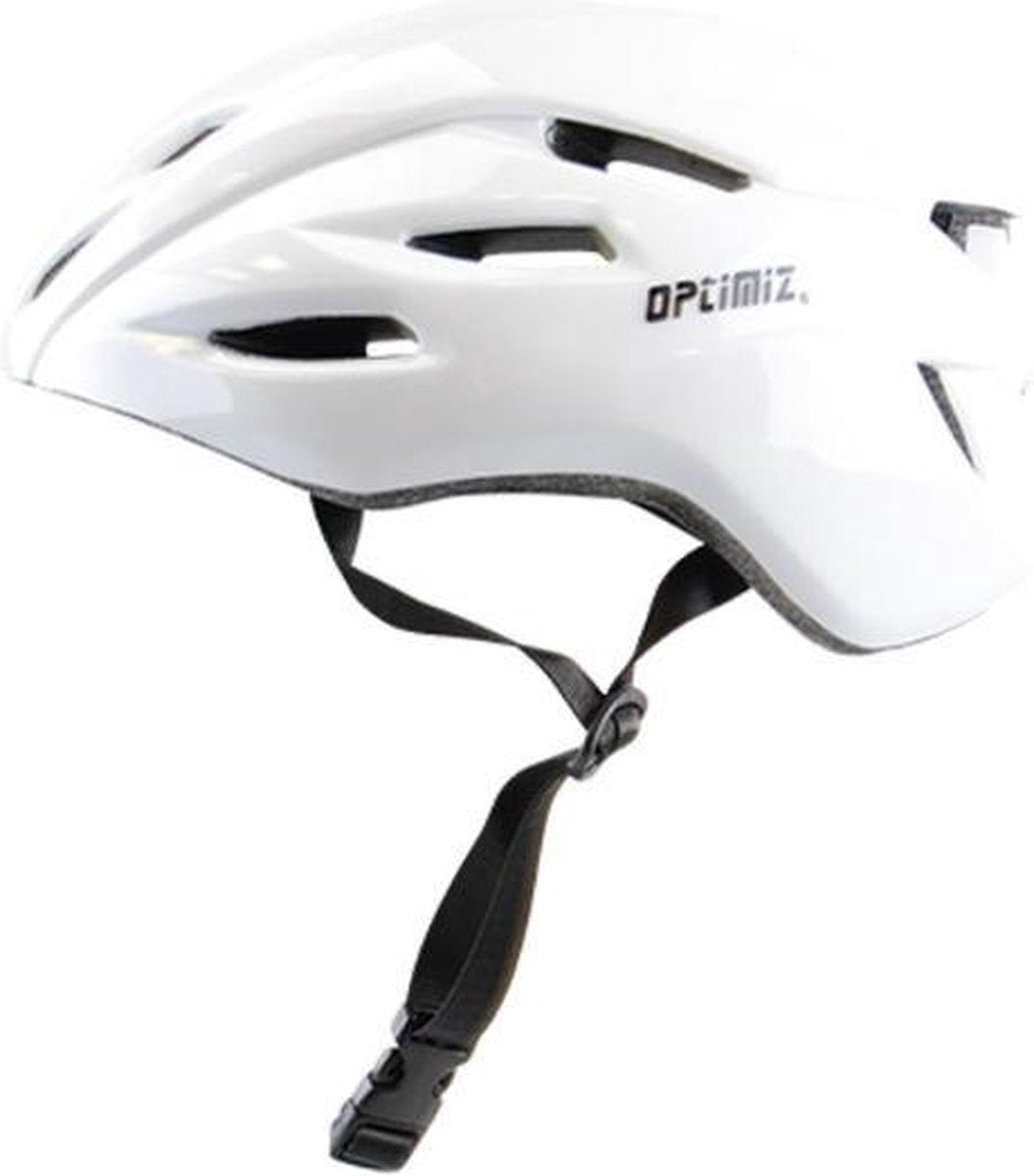 Fietshelm Optimiz - 55/58cm - Glanzend Wit - Race Aero Fietshelm