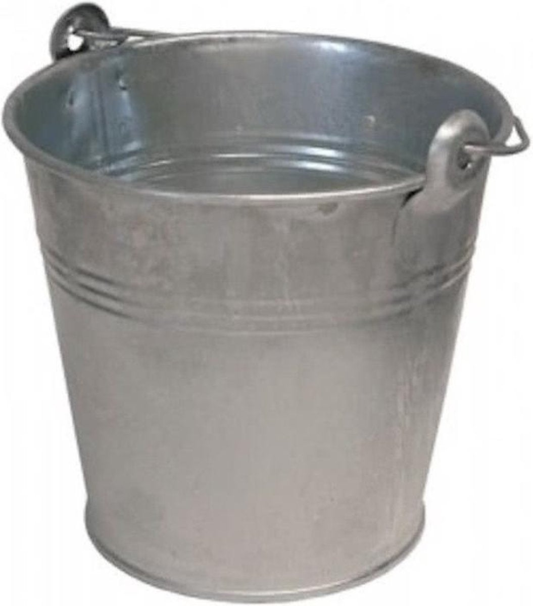 Emmer / teil van zink met handvat - 12 liter - metaal