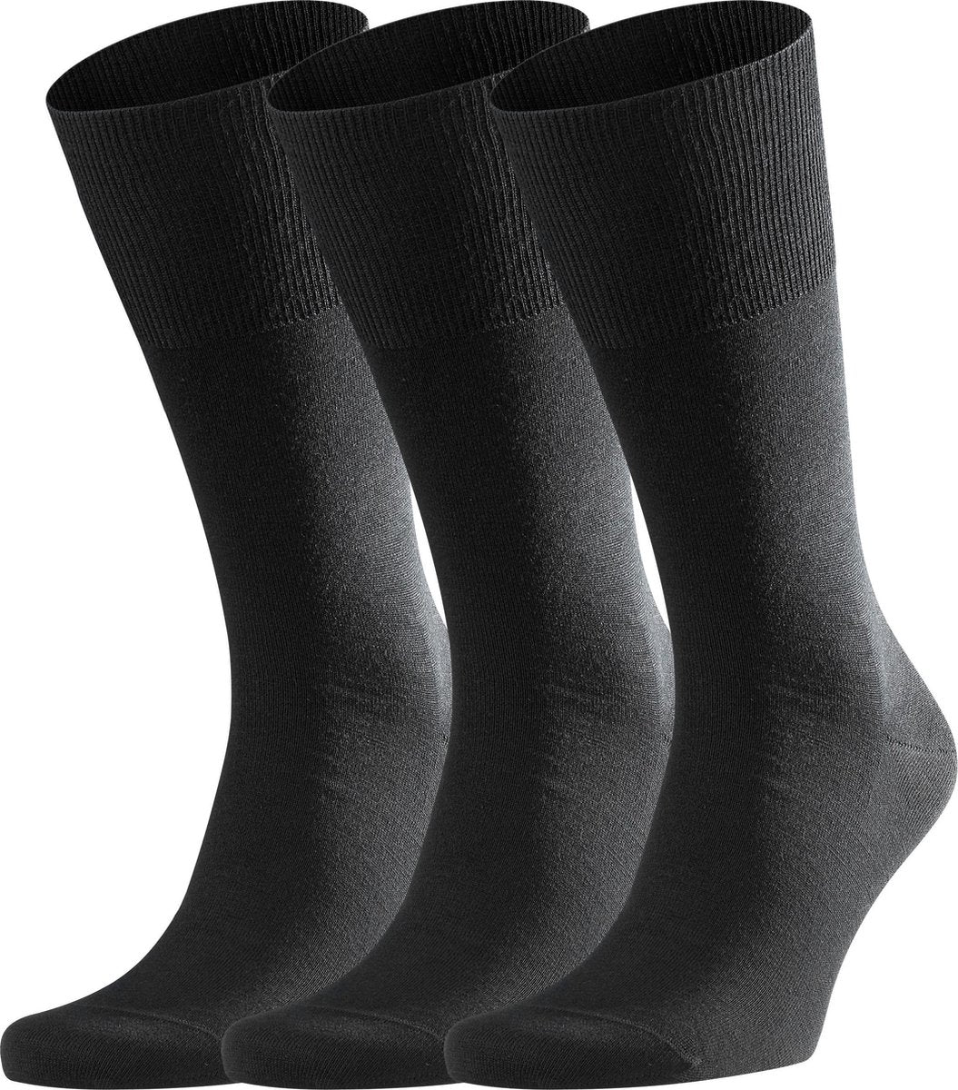 FALKE Airport Heren Sokken - 3-pack - Zwart - Maat 47-48