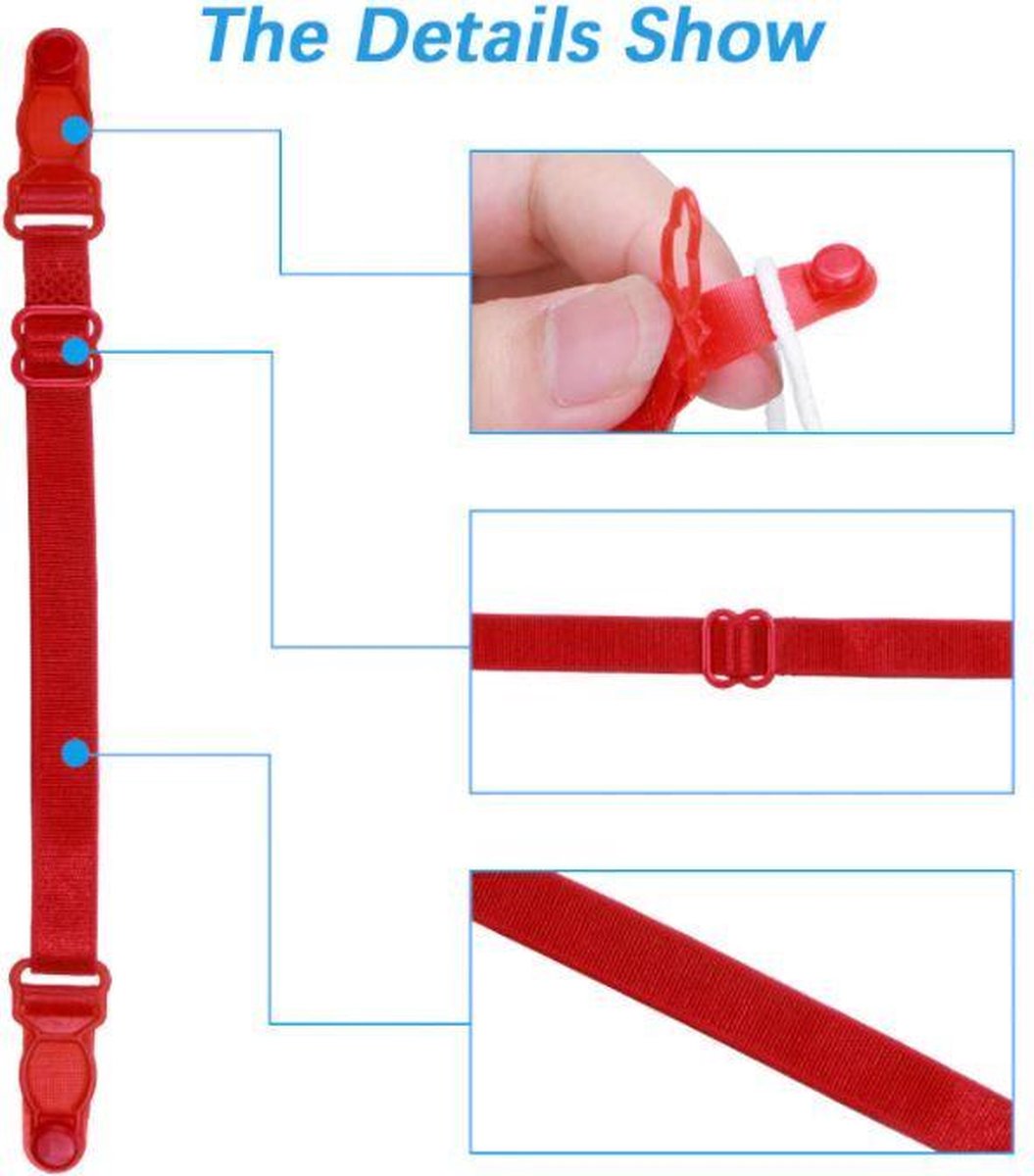 Earsavers | Rood | Oorbescherming | minder pijn aan je oren bij het dragen van een mondkapje | verlies uw hoortoestel niet | instelbaar in grootte | met klemmetjes | van rekbaar stof | Mondmaskers accessoires