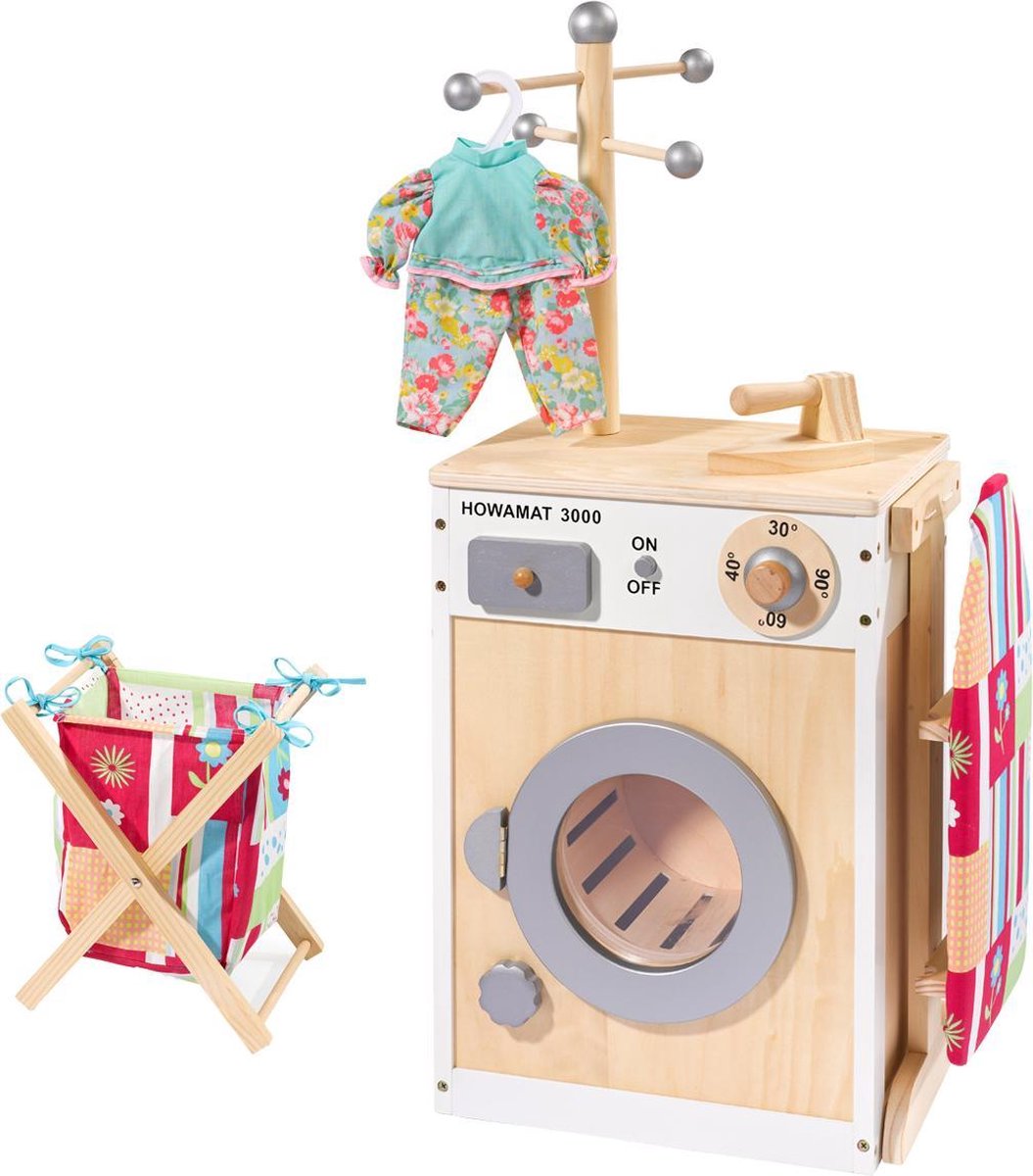 howa Houten Speelgoed Wasmachine met strijkplank