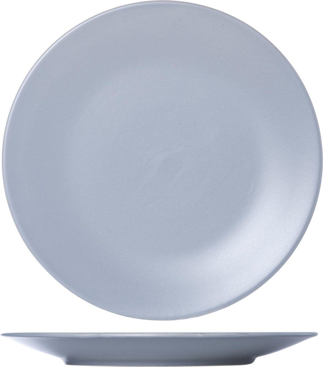 Cosy & Trendy Serena Grey Plat Bord - Rond - Ø 25 cm - Set-12
