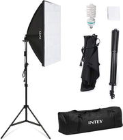 Gutos INTEY softbox continu licht fotostudio studio licht set 50x70cm fotostudio softbox 5500K daglicht 135W fotolamp opvouwbare lamp statief draagtas