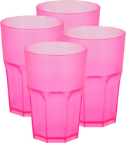 8x stuks kunststof drinkbekers 430 ml magenta- herbruikbaar -roze - herbruikbaar - Kunststof drinkbekers